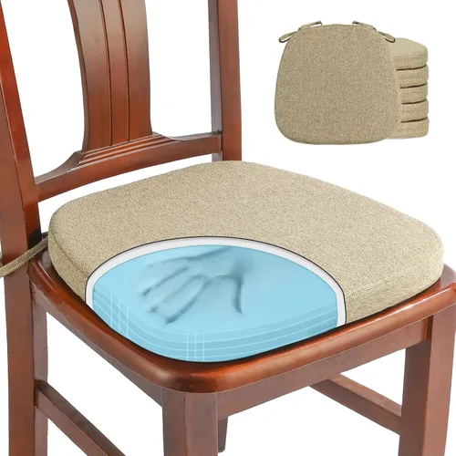 Vista 24 de SINOSSO 1 paquete de cojines de espuma viscoelástica para silla de comedor, tela tejida amigable de 16 pulgadas en forma de U, cómoda almohadilla