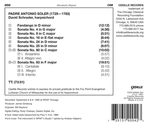 Vista 2 de Soler: Fandango y Siete Sonatas