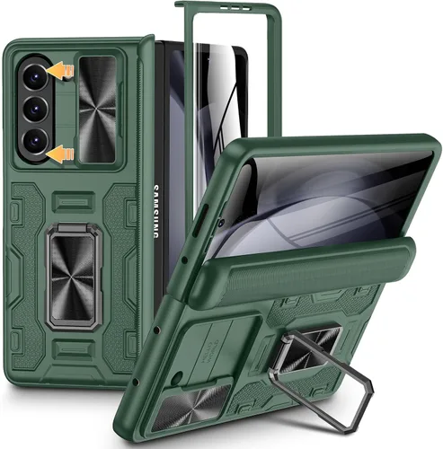 Vista 44 de VEGO Funda para Galaxy Z Fold 4 con Cubierta de Cámara Deslizante y Protección de Bisagra Funda con Protector de Pantalla Soporte Magnético de 360°