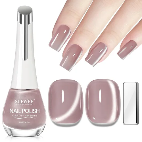 Vista 20 de Esmalte de uñas de ojo de gato con perla de sirena, secado rápido, esmalte de uñas magnético sin gel con imán, esmalte de uñas de ojo de gato