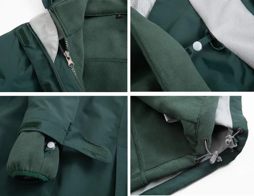Vista 6 de Diamond Candy Chaqueta de invierno 3 en 1 para mujer, impermeable, con capucha, chaqueta de esquí de forro polar cálido