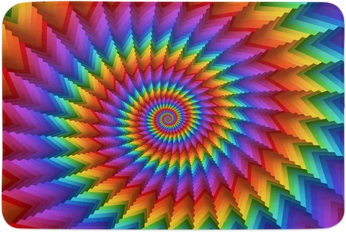 Vista 5 de Tapete para puerta delantera para decoración del hogar, tapete de espuma viscoelástica con forma de hélice de arco iris, tapete de entrada
