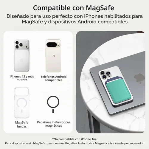 Vista 9 de Satechi Cartera magnética Magsafe, soporte para tarjetas de doble solapa, 4 ranuras con paso frontal NFC, accesorio ajustable para teléfono