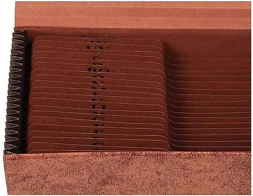 Vista 6 de Staples Archivo expandible resistente, índice A-Z, tamaño carta, cuerda roja marrón duradera con cierre de solapa Durable brown construction with