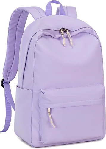Vista 6 de LOIDOU Mochila para la escuela, adolescentes, niñas, niños, mochila casual, ligera, para estudiantes de secundaria, universidad, Púrpura, Casual