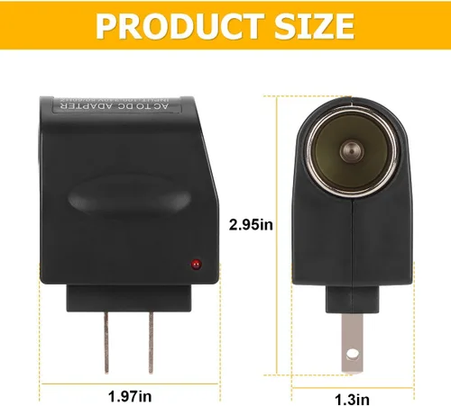 Vista 2 de Convertidor universal de adaptador de encendedor de cigarrillos de CA a CC para automóvil, DC 12V 500mA fuente de alimentación de vehículo enchufe