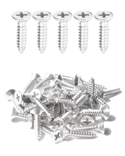 Vista 23 de IMScrews 100 tornillos de madera Phillips de cabeza plana inoxidable #4 x 1-1/4" (32mm) 18-8 (304) tornillos autorroscantes avellanados de acero