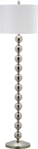 Vista 6 de SAFAVIEH - Colección de iluminación Reflections - Lámpara de pie moderna de granja rústica apilable de bola de níquel de 59 pulgadas, para sala