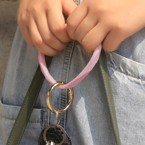 Vista 57 de Llavero pulsera de silicona para mujeres y niñas en forma de diamante
