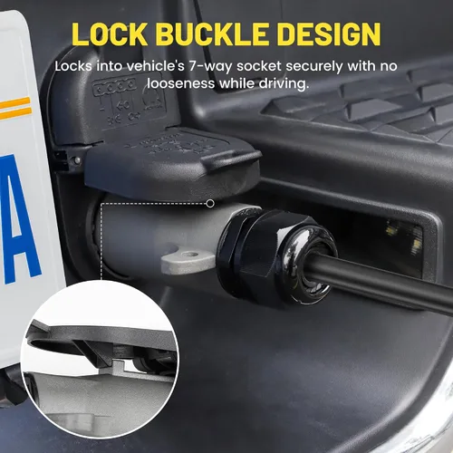 Vista 7 de Oyviny Enchufe de remolque RV de 7 pines con sello impermeable IP68, conector lateral de remolque desmontable de 7 vías redondas estilo RV, enchufe
