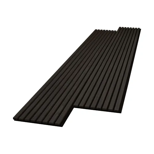 Vista 4 de Architectural Products by OUTWATER - Paneles de pared acústicos de madera de diamante negro de 12.5 pulgadas (25 pulgadas en total) x 94.5 pulgadas