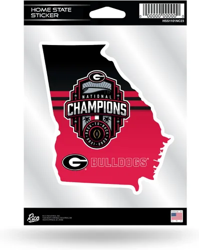 Vista 3 de Rico Industries NCAA Georgia Bulldogs CFP National Champions Home State Sticker
