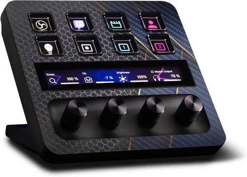 Vista 8 de MightySkins - Piel de fibra de carbono compatible con Elgato Stream Deck + Marble Magma Acabado de fibra de carbono texturizado protector