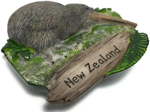 Vista 3 de WitnyStore Tiny Kiwi Flightless Bird Nueva Zelanda Australia Oceanía Atracciones Turísticas Resina Refrigerador Imán Viajero Recuerdo Regalo Memento