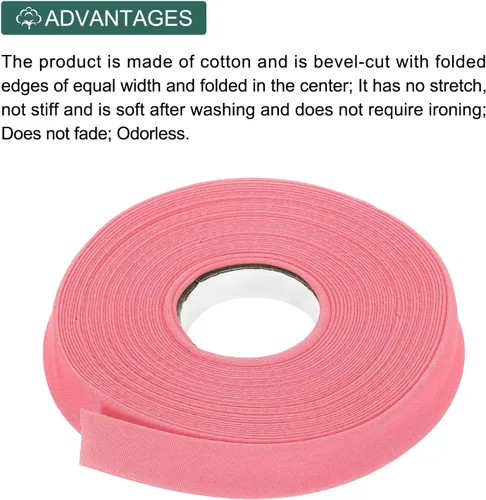 Vista 299 de MECCANIXITY Cinta al bies de doble pliegue de 1/2 pulgada de poliéster continuo a granel para costura, costura, dobladillo, encuadernación y Beige