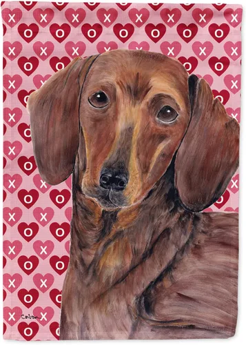 Vista 50 de Caroline's Treasures SS4484GF Bandera de jardín con diseño de bulldog inglés y corazones para el Día de San Valentín, bandera decorativa para patio