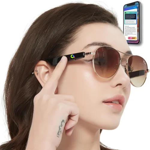 Vista 14 de XR Loud™ Lentes de sol de aviador Bluetooth para hombres y mujeres, lentes de audio inteligentes polarizados UV400 con altavoces de oreja abierta
