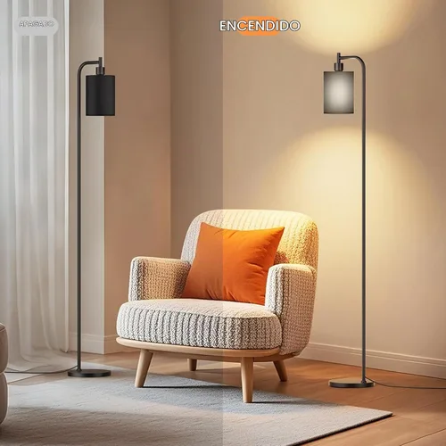 Vista 8 de SIBRILLE Lámpara de pie con pantalla de lino, lámpara de pie alta regulable con control remoto y 3 temperaturas de color, lámparas de pie modernas