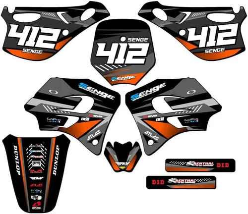 Vista 5 de 1998-2001 SX 65 Surge Black Senge Graphics Base Kit Compatible con KTM