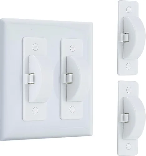Vista 8 de Roxiuc Protector de interruptor de luz, blanco, 1 unidad, a prueba de niños, compatible con regulador de intensidad, para interiores y exteriores