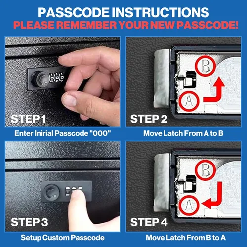 Vista 9 de Caja fuerte de buzón de pared con cerradura para negocios - Caja de seguridad resistente de 1.2mm con código - Caja de seguridad vertical a prueba