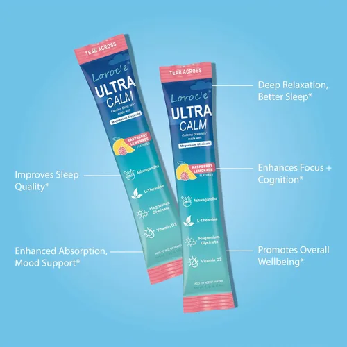 Vista 4 de UltraCalm Super Cortisol Bebida con glicinato de magnesio, Ashwagandha, L-teanina, vitamina D3, polvo de magnesio para el sueño y el alivio