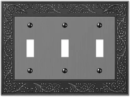 Vista 4 de Amerelle 43RVB - Placa de pared English Garden con 1 interruptor de palanca, metal fundido, color bronce envejecido, 1 paquete