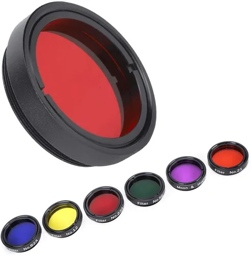 Vista 5 de Kit de filtro de telescopio colorido de 1.25 pulgadas, filtro de luna para telescopios con caja de almacenamiento para telescopios, oculares