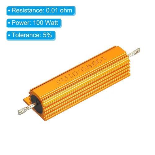 Vista 4 de PATIKIL 100 W 0,01 Ohm Resistencia con carcasa de aluminio, 2 paquetes de resistencias con carcasa de aluminio, resistencias bobinadas en caja