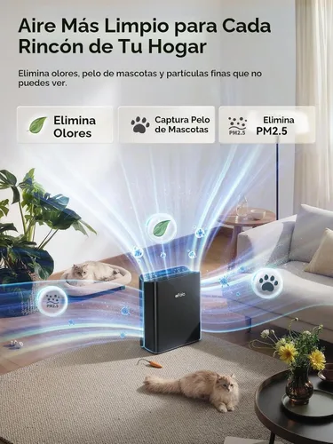 Vista 2 de Afloia Purificador de aire para el hogar, monitor de calidad de aire PM2.5