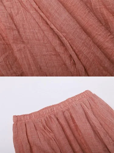 Vista 5 de Maxivestido largo estilo bohemio de algodón con cintura elástica para mujer