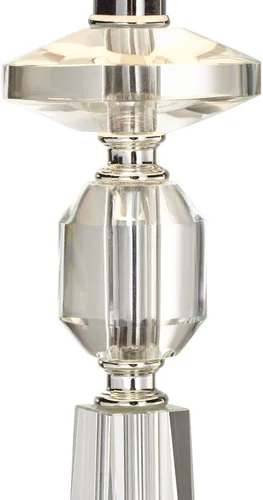 Vista 6 de Vienna Full Spectrum Aline - Lámpara de mesa tradicional de 26 1/2 pulgadas de alto, cristal transparente, pantalla gris, sala de estar, dormitorio