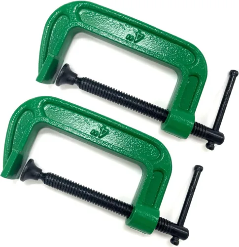 Vista 5 de Juego de abrazaderas en C de 4 pulgadas, abrazadera C de acero resistente, abrazaderas de fuerza industrial C para carpintería, soldadura y 1 unidad.