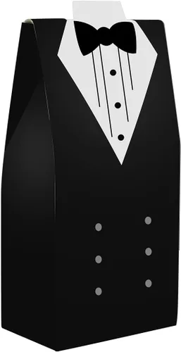 Vista 7 de cnomg 100 piezas de vestido de recuerdo de boda y esmoquin novia y caja de dulces al por mayor, caja de regalo creativa para vestido con lazo