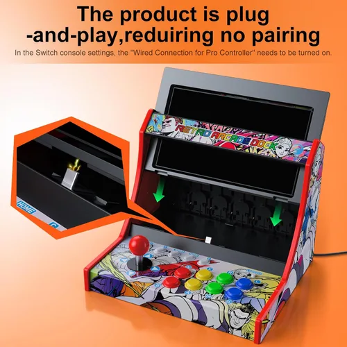 Vista 4 de Mini Arcade Cabinet for Nintendo Switch 1 & Switch OLED,Retro Arcade Machines for Home and Arcade Gaming Cabinet Stand Compatible with Street