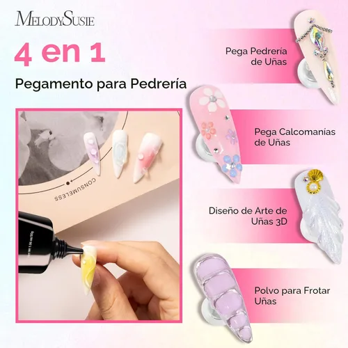 Vista 5 de MelodySusie - Kit de luz UV de mano rosa para uñas de gel y pegamento de diamantes de imitación A-Rosa