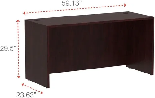 Vista 2 de Alera Valencia Series - Carcasa Credenza de 60 x 24 x 29 pulgadas, marco de caoba/parte superior