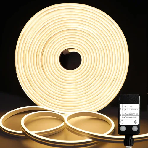 Vista 9 de echosari Tira de luces LED RGBIC inteligentes, tira de luces de neón de 33 pies que funciona con Alexa y Google Assistant, tira de luces de neón