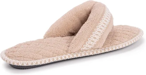 Vista 9 de MUK LUKS Darlene - Pantuflas de felpilla micro para mujer, color oro rosa