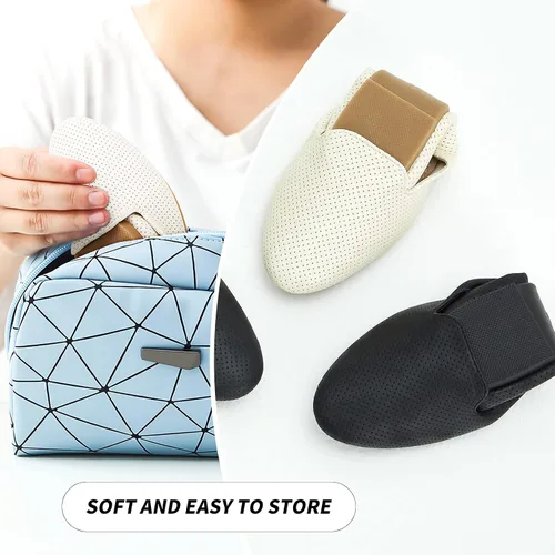 Vista 2 de hash bubbie Zapatos planos negros de ballet para mujer, cómodos zapatos sin cordones, zapatos casuales de vestir sin cordones