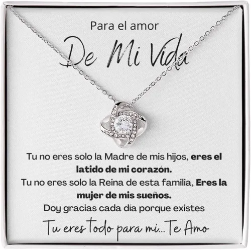 Vista 6 de Leo's Print Shop Regalo para Esposa El Amor De Mi Vida Regalo Para Mujer Joya Collar Mensaje Personalizado Para Madre Joyería Para Mamá, Regalo