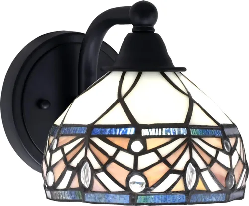 Vista 45 de Toltec Lighting Paramount - Aplique de pared de 1 luz, lámpara de pared para interiores, regulable, compatible con LED de base media, acabado