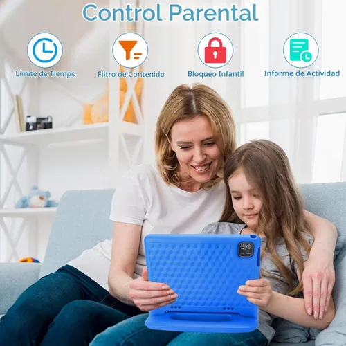 Vista 7 de NRKDUBQ Tablet de 10.1 pulgadas con funda IPS HD pantalla táctil Android 14 64 GB de almacenamiento, 8 GB de RAM, tableta Octa Core, batería de 12