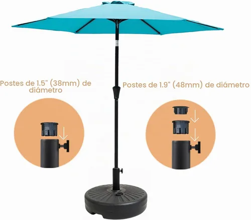 Vista 3 de Sombrilla C-Hopetree Cantilever Offset para exterior, con base pesada