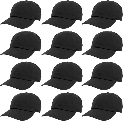 Vista 67 de Gelante Gorras de béisbol 100% algodón liso en blanco tamaño ajustable al por mayor a granel de 12