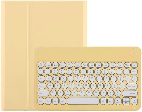 Vista 8 de Bonita funda de teclado compatible con iPad de 9ª, 8ª, 7ª generación de 10.2 pulgadas, Air 3ª generación/Pro de 10.5 pulgadas, funda de teclado rojo
