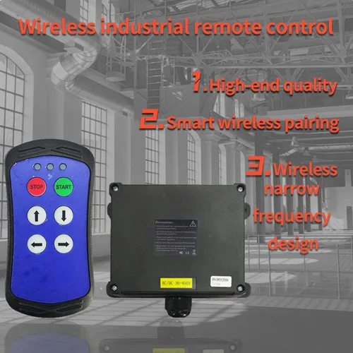 Vista 2 de A400 Control remoto industrial Inalámbrico Grúa Polipasto de 4 botones Interruptor de puerta trasera Transmisor y receptor 12V 24V (CA/CC 12-24V)