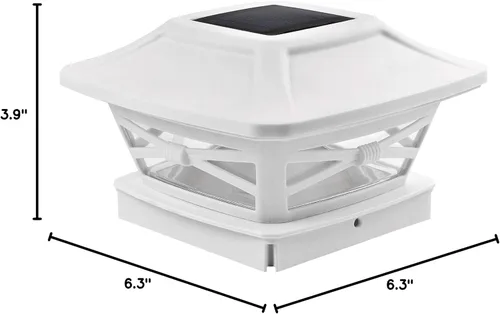 Vista 7 de Davinci Lighting Renaissance Luces Solares para Tapas de Postes Exteriores - Incluye Bases para Postes 4x4 5x5 6x6 - Luz LED Brillante - Blanco