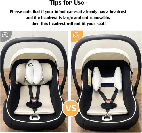 Vista 4 de Almohada de viaje ajustable para bebés, soporte de cabeza portátil