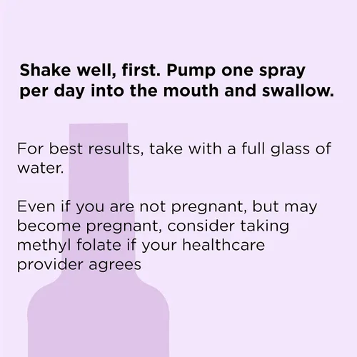 Vista 2 de nbpure Suplemento en aerosol de vitamina B9 de metilfolato, spray líquido de ácido fólico, 1 oz
